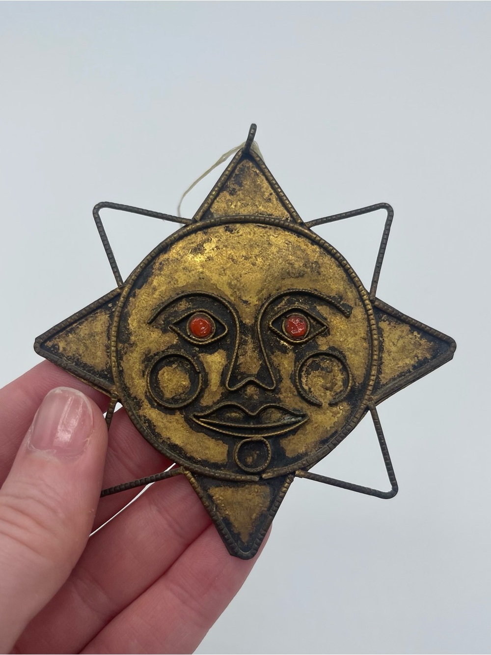 90s Whimsygoth Brass Sun Ornament